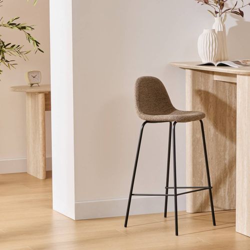 Tabouret De Bar Vladi Tissu Moka Bouclette Atmosphera