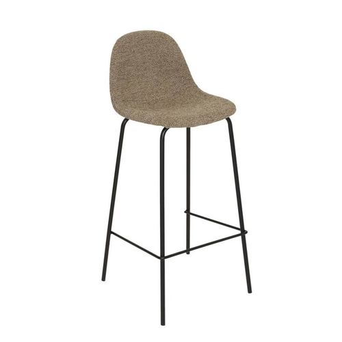 Tabouret De Bar Vladi Tissu Moka Bouclette Atmosphera
