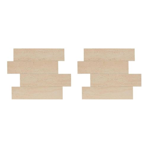Lot De 2 Stickers Effet Travertin "cary" 30x38cm Beige