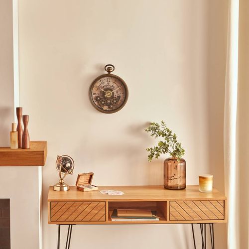 Horloge Awa Marron D27cm