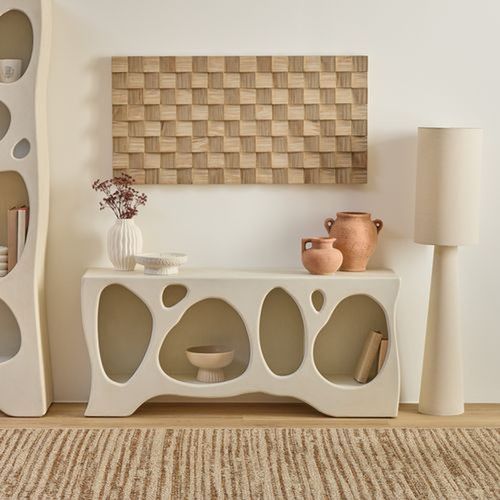 Meuble Bas 4 Niches Forme Organique Chesni - Ivoire