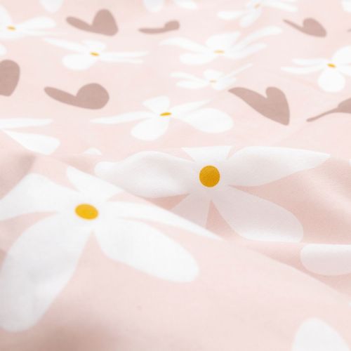 Parure De Lit Enfant Motifs Cœurs Billie - 48 Fils/cm² - 140 X 200 Cm