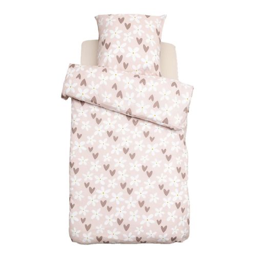 Parure De Lit Enfant Motifs Cœurs Billie - 48 Fils/cm² - 140 X 200 Cm