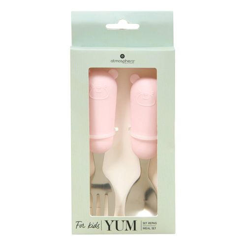 Set Couverts Cuillère Et Fourchette Yum L.16,5cm Rose