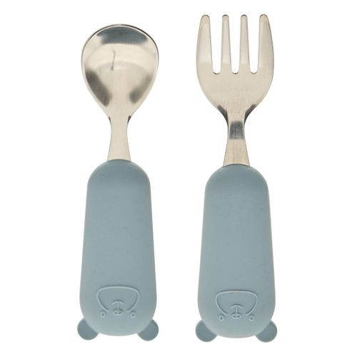 Set Couverts Cuillère Et Fourchette Yum L.16,5cm Bleu