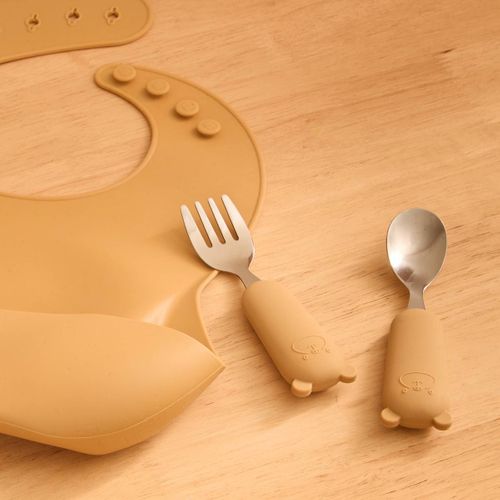 Set Couverts Cuillère Et Fourchette Yum L.16,5cm Ocre