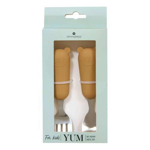 Set Couverts Cuillère Et Fourchette Yum L.16,5cm Ocre