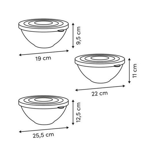 3 Saladiers Essentiels D26/23/9cm