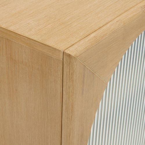 Meuble Bas 2 Portes 3 Étagères Lousada Beige 160x40cm