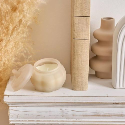 Bougie Parfumée En Verre "citrouille" 100g Sapin et Eucalyptus