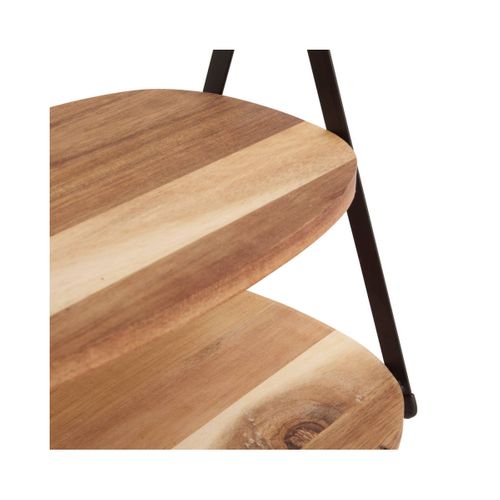 Serviteur 2 Étages En Bois "mina" 27cm Marron