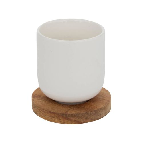 Coffret 4 Tasses et Sous-tasses "elégance" 10cl Blanc