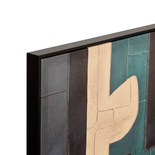 Toile Peinte Encadrée Kelton Vert 58x78cm