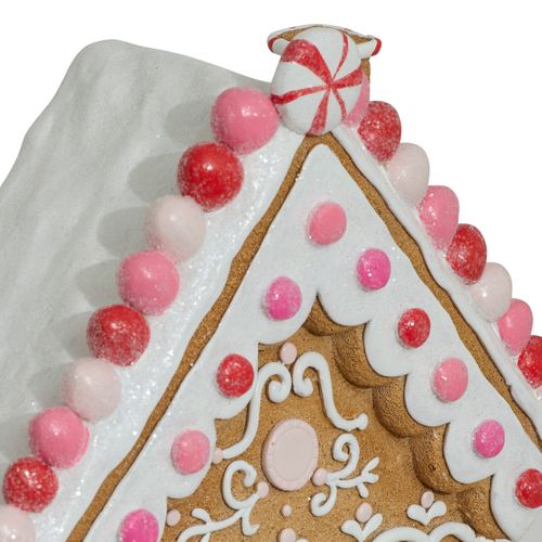Déco De Noël Maison Rose Pain D'épice H 24 Cm