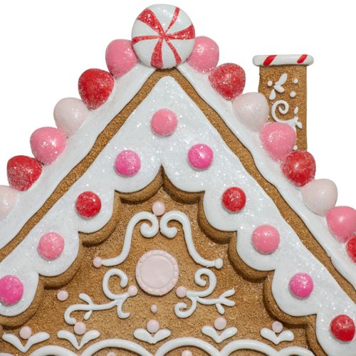 Déco De Noël Maison Rose Pain D'épice H 24 Cm