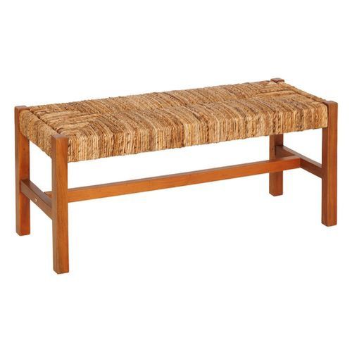 Banc 2 Places Avec Assise Tressée En Bois Sidoan - Marron