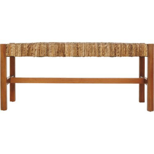 Banc 2 Places Avec Assise Tressée En Bois Sidoan - Marron