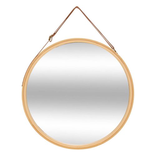 Miroir Mur Cuir Rond Bam D38
