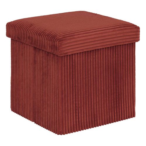 Pouf Pliant Arum Côtelé 38 X 38 Cm Ambre