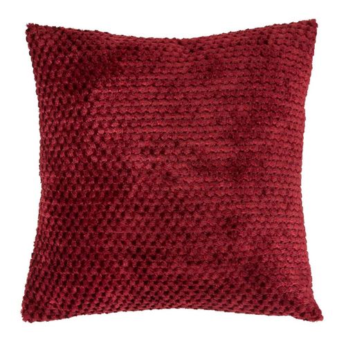 Coussin Jacquard En Flanelle "lyno" 40x40cm Rouge Grenat