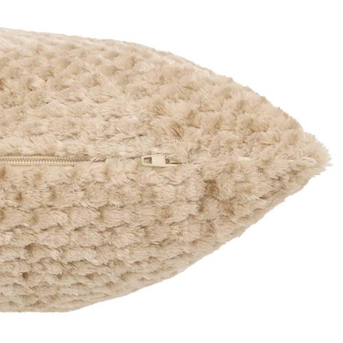 Coussin Jacquard En Flanelle "lyno" 40x40cm Beige