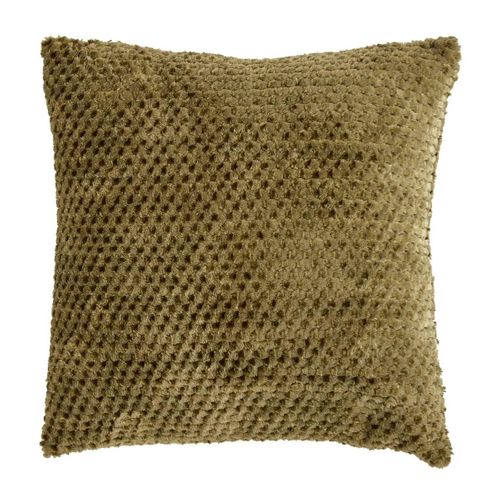 Coussin Jacquard En Flanelle "lyno" 40x40cm Kaki