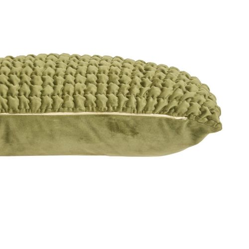 Coussin Déco En Velours 3d "belli" 35x75cm Vert Kaki