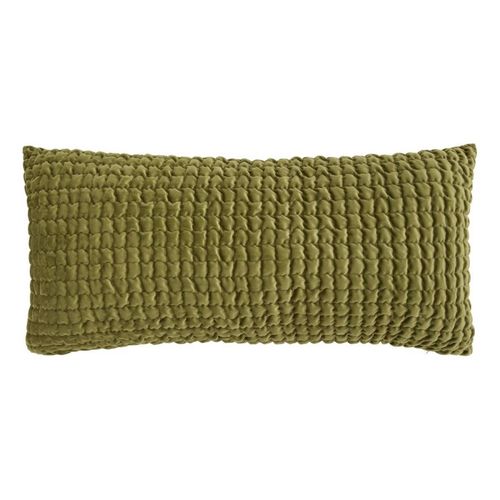 Coussin Déco En Velours 3d "belli" 35x75cm Vert Kaki