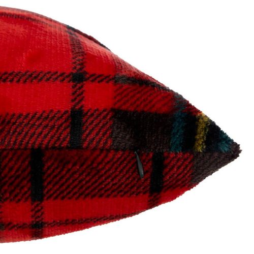 Coussin Tartan En Flanelle "brody" 40x40cm Rouge