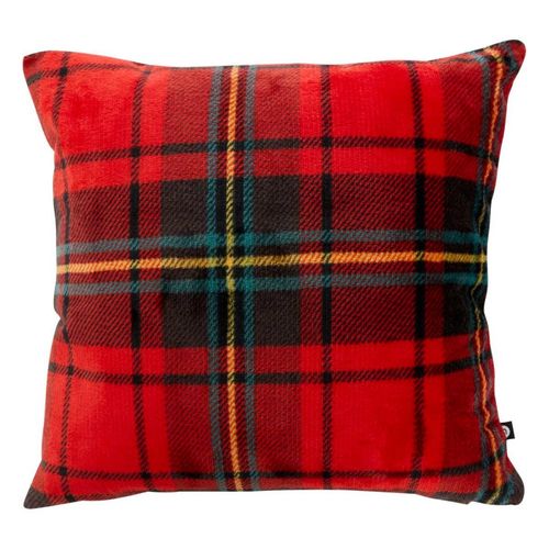 Coussin Tartan En Flanelle "brody" 40x40cm Rouge
