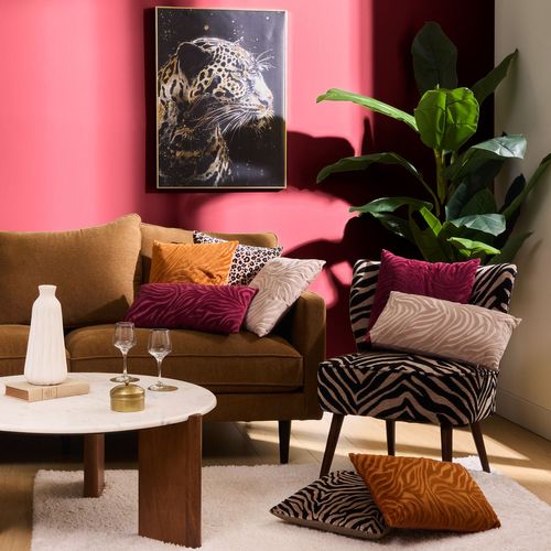 Fauteuil En Chenille Zébré Chiara - Marron