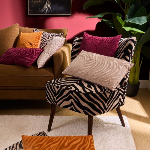 Fauteuil En Chenille Zébré Chiara - Marron