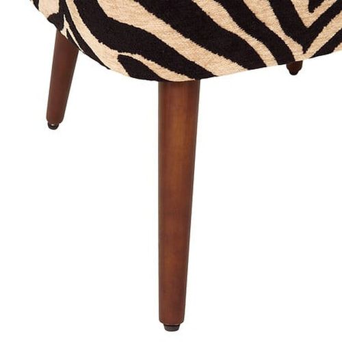 Fauteuil En Chenille Zébré Chiara - Marron