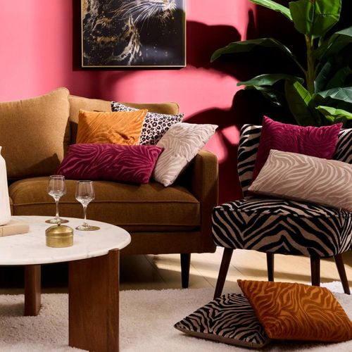 Fauteuil En Chenille Zébré Chiara - Marron