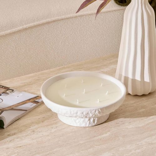 Bougie Parfumée En Céramique "stony" 400g Vanille