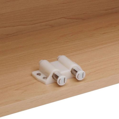 Armoire De Salle De Bain 2 Portes Avec Miroir Effet Bois Clair Liora - Beige