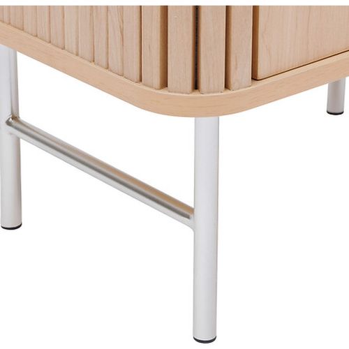 Meuble Bas 1 Porte Et 1 Tiroir Effet Bois Clair Liora - Beige