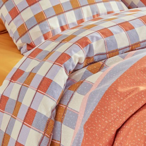 Parure De Lit Carreaux Modernes 240x220cm En Coton