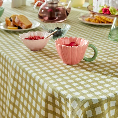Nappe En Coton Vichy Pour Table Rectangulaire - 150x250 Cm - Vert