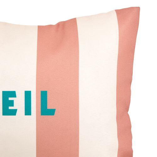 Coussin Extérieur Rayé "le Soleil" - 30x50 Cm - Rose