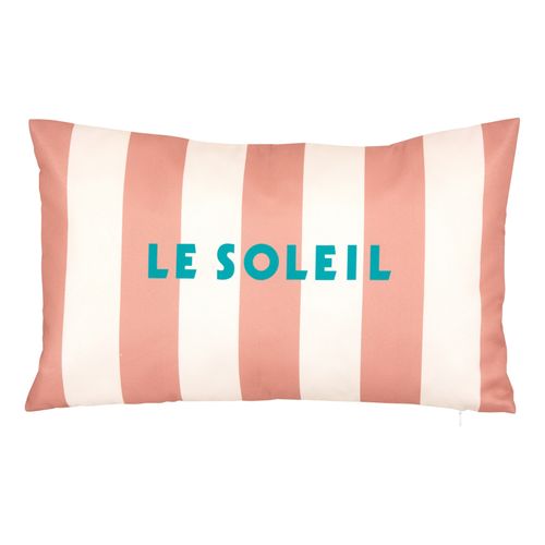 Coussin Extérieur Rayé "le Soleil" - 30x50 Cm - Rose