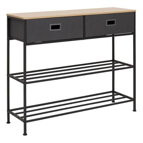 Console 2 Tiroirs Tissa Avec Range-chaussure Gris Foncé