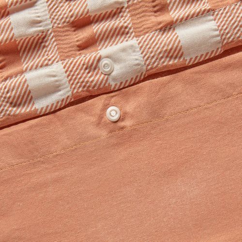 Parure De Lit Imprimée Vichy 240x220cm Terracotta