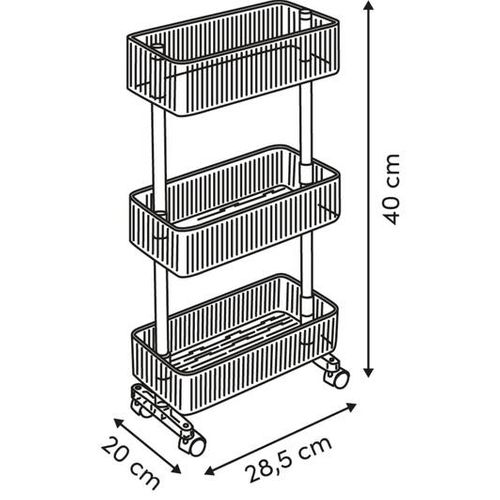 Desserte 3 Niveaux H28.5cm