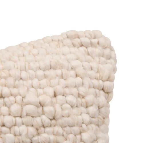 Coussin Déco Effet Laine "volna" 30x50cm Ivoire