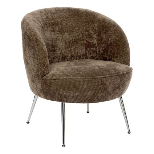 Fauteuil Chenille Tonka Tildae Pieds Métal Chrome Atmosphera