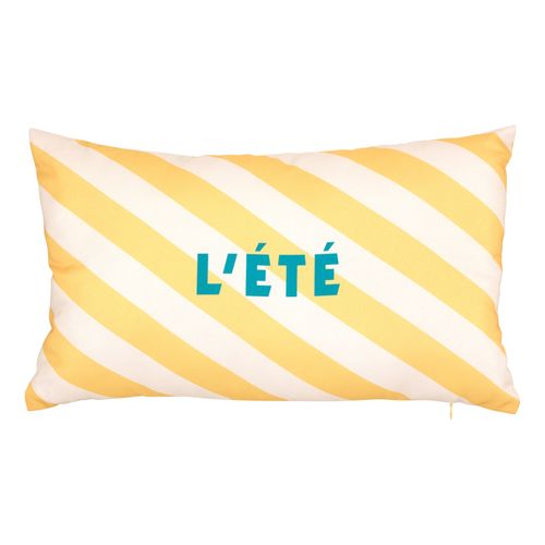 Coussin Extérieur Rayé "l'été" - 30x50 Cm - Jaune