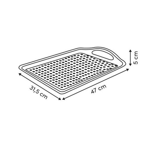 Plateau Poly 45,5x31,5 Rose Antidérapant