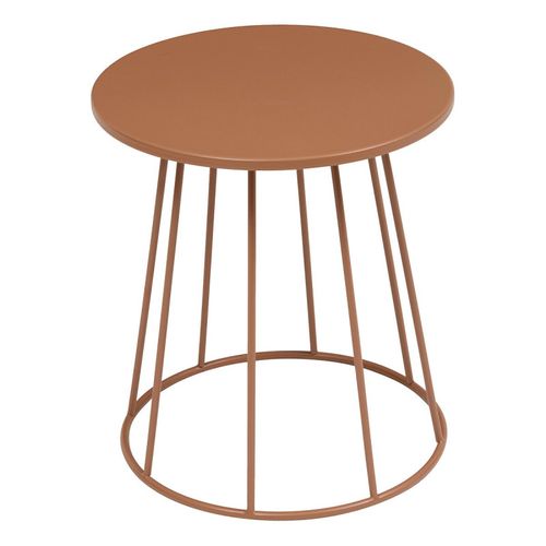 Table à Café D38 Cm Latte Métal Terracotta Atmosphera