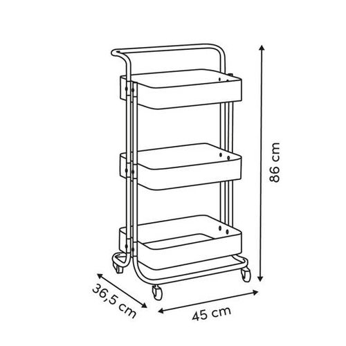 Desserte Color Edition 3 Niveaux 45x36,5x86cm Beige